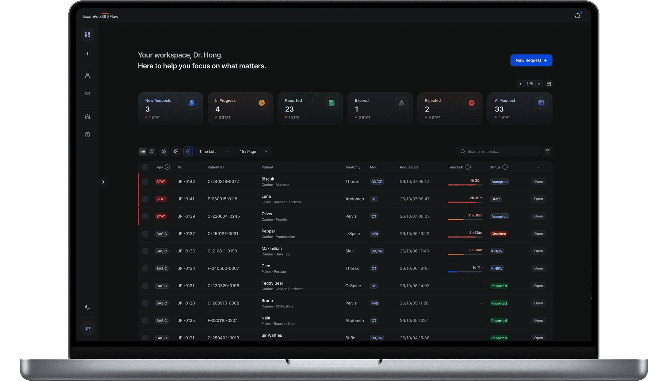 ExamVue 365 Flow dashboard screen